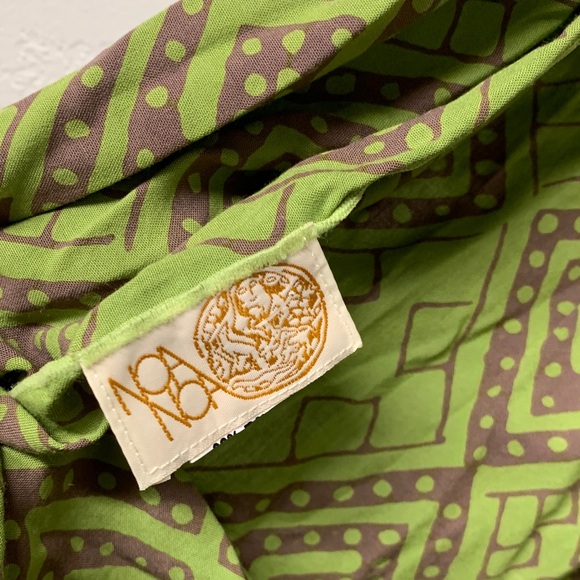 Noa Noa Green and Brown Geometric Scarf - Picture 2 of 3